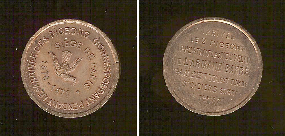 10 centimes Pigeon Siège de Paris 1870 FDC